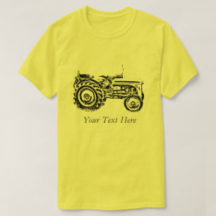 Camiseta Vintage Cinza massey fergison trator em bege