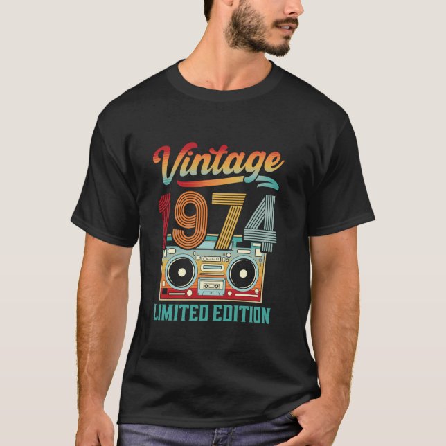 Camiseta Vintage Classic 1974 Aniversário 50º (Frente)