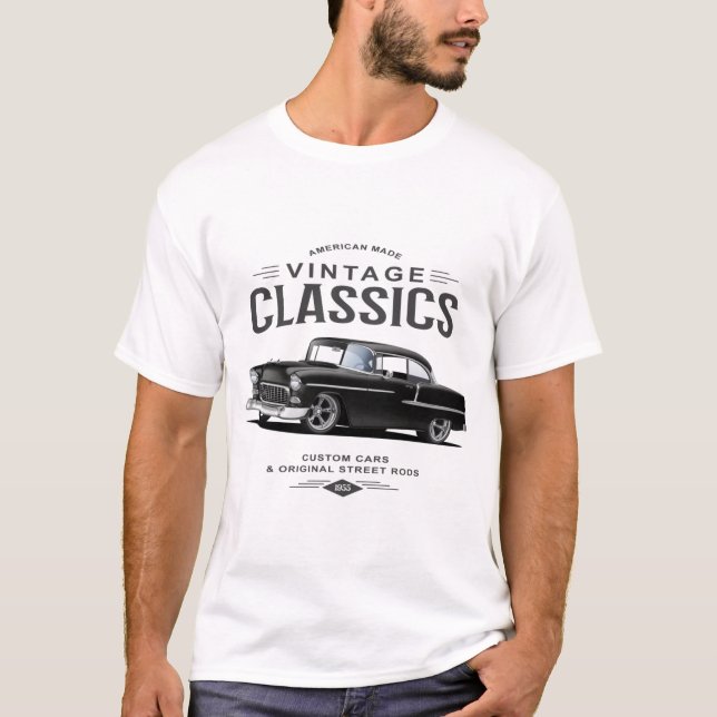 Camiseta Vintage Classic Black Street Rod (Frente)