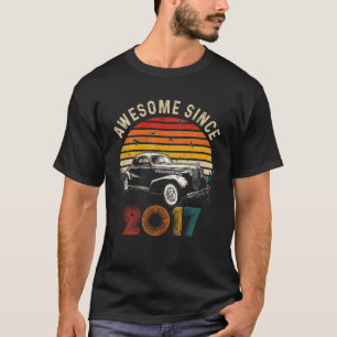 Camiseta Vintage Classic Car 6 Birthday Awincrível Desde 20