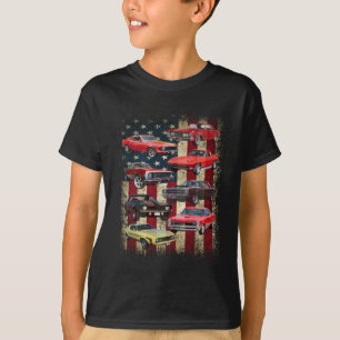 Camiseta Vintage Clique Muscle Car Retro American Flag Patr