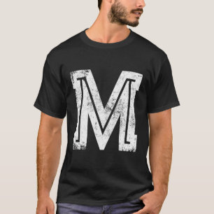 Camiseta Vintage Collegiage Style Old School - Letra M