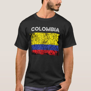 Camiseta Vintage Colômbia Bandeira Mulheres Colombianas