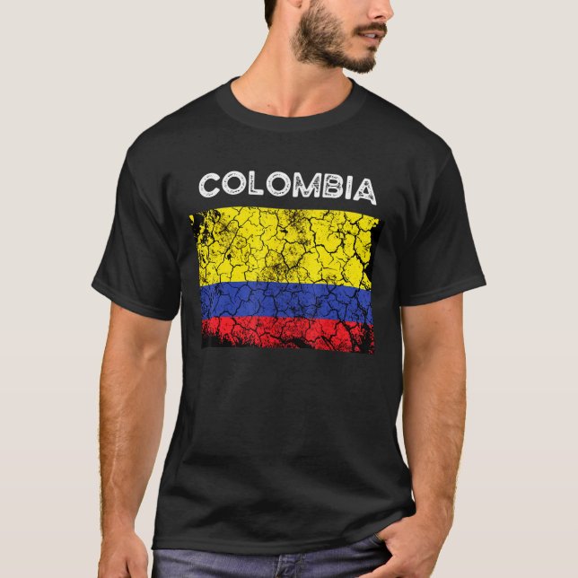 Camiseta Vintage Colômbia Bandeira Mulheres Colombianas (Frente)