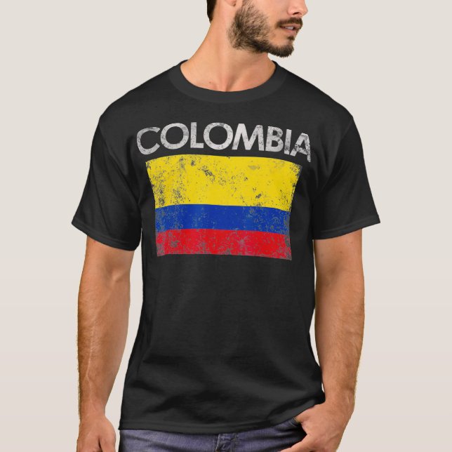 Camiseta Vintage Colombia Flag Pride Gift (Frente)