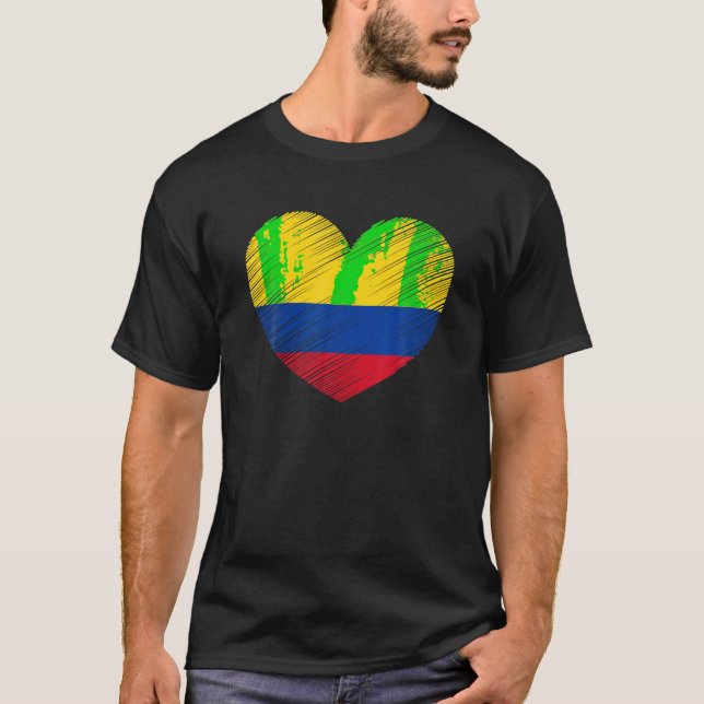 Camiseta Vintage Colombia Flag Pride Support Colo (Frente)