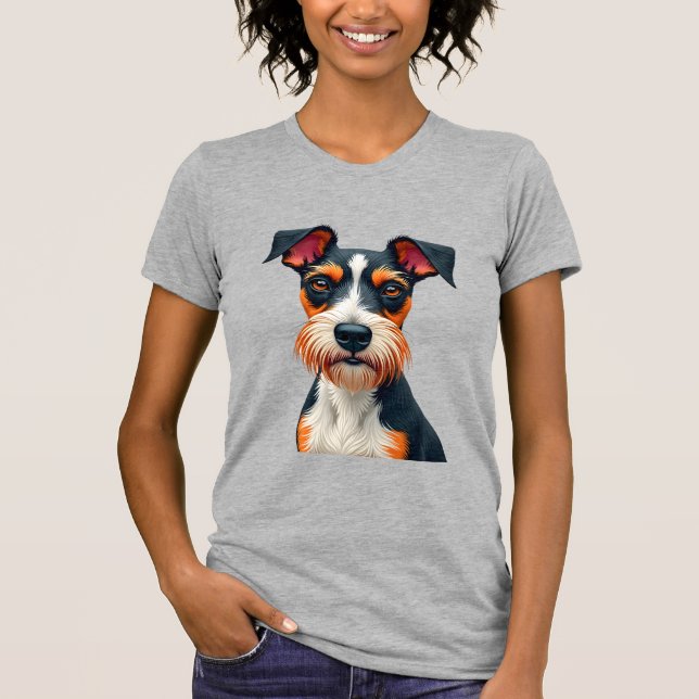 Camiseta Vintage Colorful Dog Portrait Illustration Retro T (Frente)