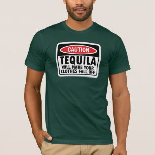 Camiseta vintage com aviso de cuidado Tequila