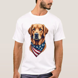 Camiseta Vintage com Bandana de Golden Retriever P