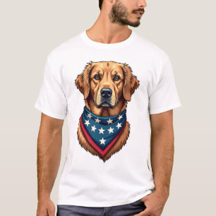 Camiseta Vintage com Bandana Patriótica de Golden