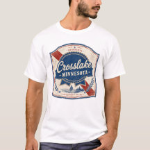 Camiseta Vintage com Emblema do Lago Crosslake Min