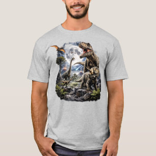 Camiseta Vintage com Gráfico de Dinossauro, T Rex 