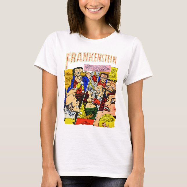 Camiseta Vintage Comic Frankenstein (Frente)