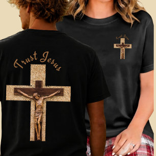 Camiseta Vintage "Confie em Jesus" Natal Homens Mu