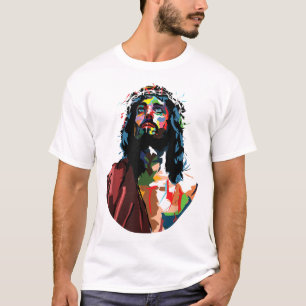 Camiseta Vintage conseguiu a imagem do Cristo Rei Jesus