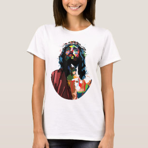 Camiseta Vintage conseguiu a imagem do Cristo Rei Jesus