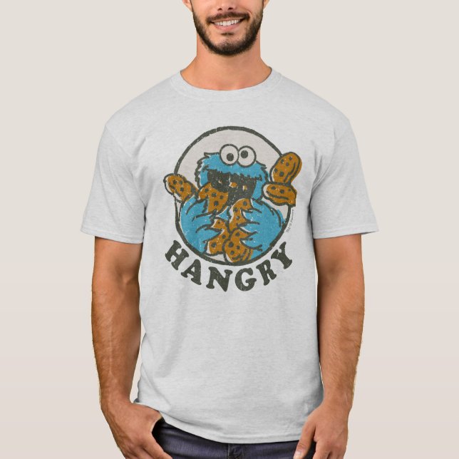 Camiseta Vintage Cookie Monster | Hangry (Frente)