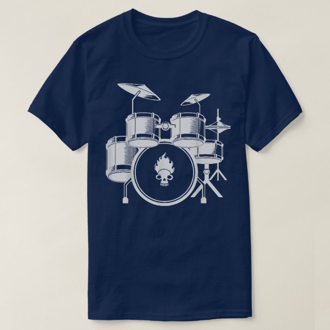 Camiseta Vintage Cool Drummer Music Instrument Drummer Band (Frente do Design)