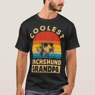 Camiseta Vintage Coolest Dachshund Vovô Funny Dog