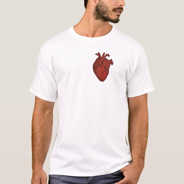 Camiseta Vintage Coração Anatômico Vermelho (Frente)
