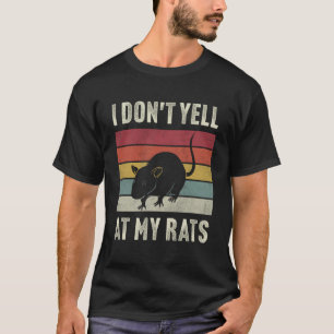 Camiseta Vintage, coração Ratos, não grito aos Ratos Engraç
