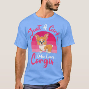 Camiseta Vintage Corgi Dog Lover Apenas Uma Menina Que Ama 