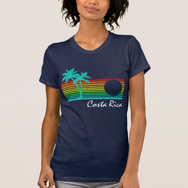 Camiseta Vintage Costa Rica - design afligido (Frente)