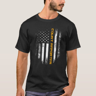 Camiseta Vintage Court Reporter With American Flag Legal Gi