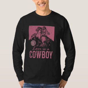 Camiseta Vintage CowGirl Disco Riding Horse Love É Uma Boca