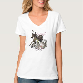 Camiseta Vintage Cowgirl e Hobby Horse V-Neck