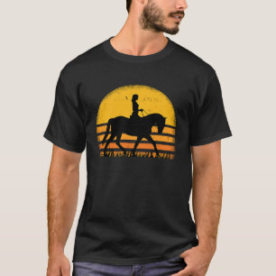 Camiseta Vintage CowGirl Horse Riding Girl Barn Hair Rider