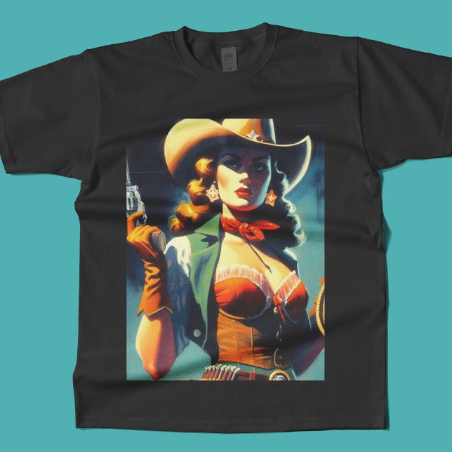 Camiseta Vintage Cowgirl Painting (Criador carregado)