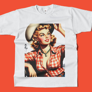 Camiseta Vintage Cowgirl Pin Up