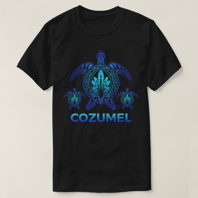 Camiseta Vintage Cozumel México Oceano Azul Tartaruga Souve (Frente do Design)