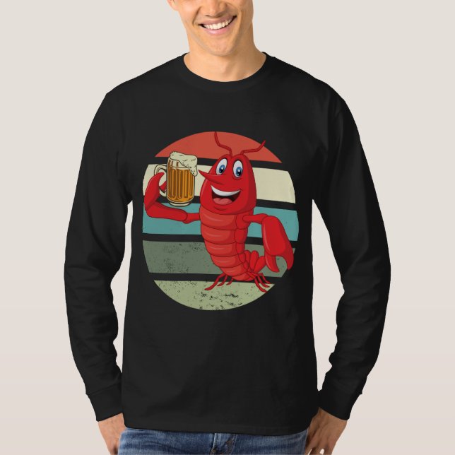 Camiseta Vintage Crawfish Beer Álcool Drinker Beer (Frente)