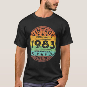 Camiseta Vintage Criado em 1983, Retro de Partido aniversár