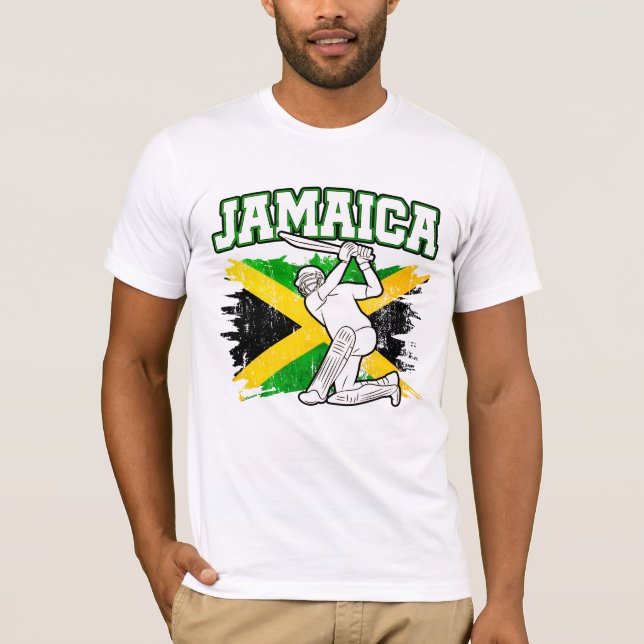 Camiseta Vintage Cricket Jamaica Flag Jamaican (Frente)