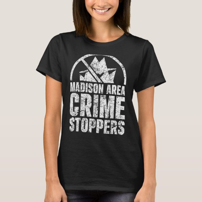 Camiseta Vintage Crime Interrompe Área Grunge (Frente)