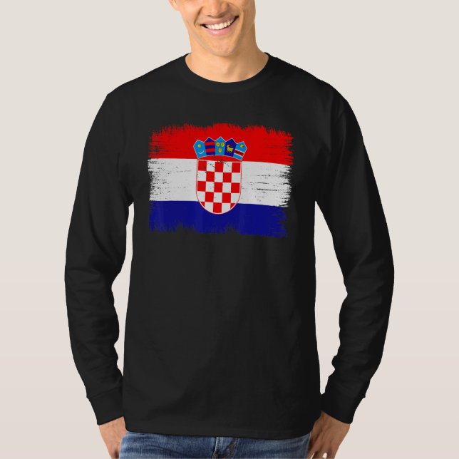 Camiseta Vintage Croatia Flag Croatian Independence Day (Frente)
