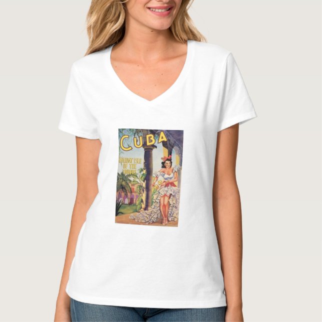 Camiseta Vintage Cuba Holiday Isle of Tropics (Frente)