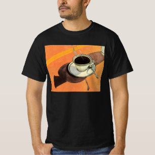 Camiseta Vintage Cup, Saucer, Spoon, Dinheiro Retro