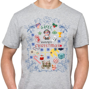 Camiseta Vintage Custom Name Gamer Randy é Natal