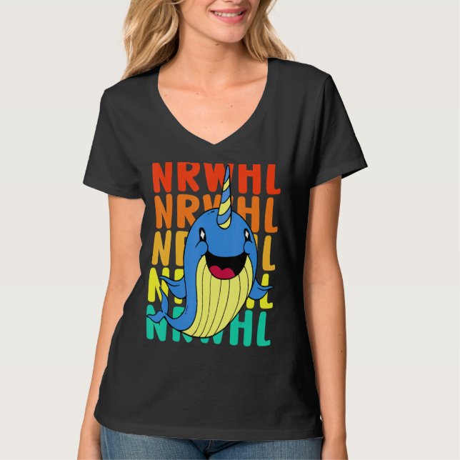 Camiseta Vintage Cute Narwhal (Frente)