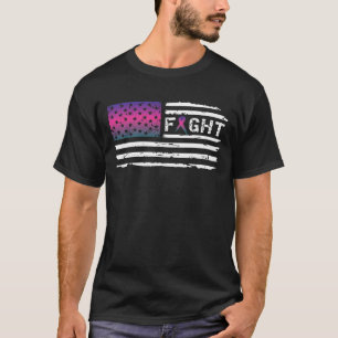 Camiseta Vintage da bandeira americana de cancer de tiróid