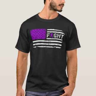 Camiseta Vintage da bandeira americana do câncer de