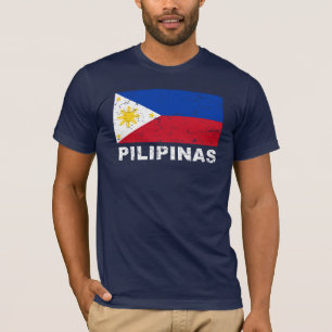Camiseta Vintage da bandeira de Filipinas