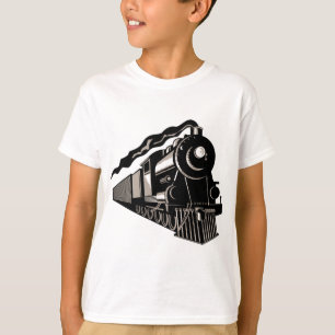 Camiseta vintage da locomotiva do trem do vapor