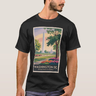Camiseta Vintage da Viagem de Ilustração de Washington DC