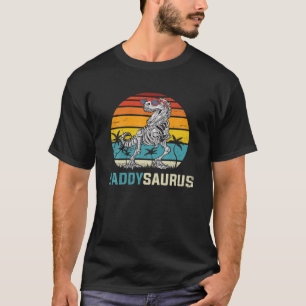 Camiseta Vintage Daddysaurus T Rex Dinossaur Pai Saurus Hal