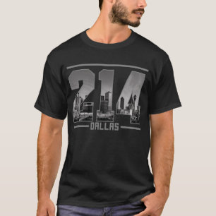 Camiseta Vintage Dallas 214 Area Code Texas Skyline